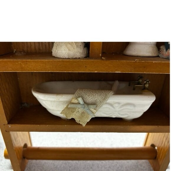 Rustic Wooden Bathroom Wall Shelf Shadow box Farmhouse Decor VINTAGE 1990\'s